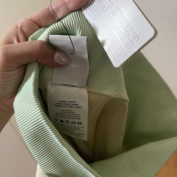 NWT NIKE YOGA dri-fit neon green ribbed high waist leggings size small - Picture 8 of 8